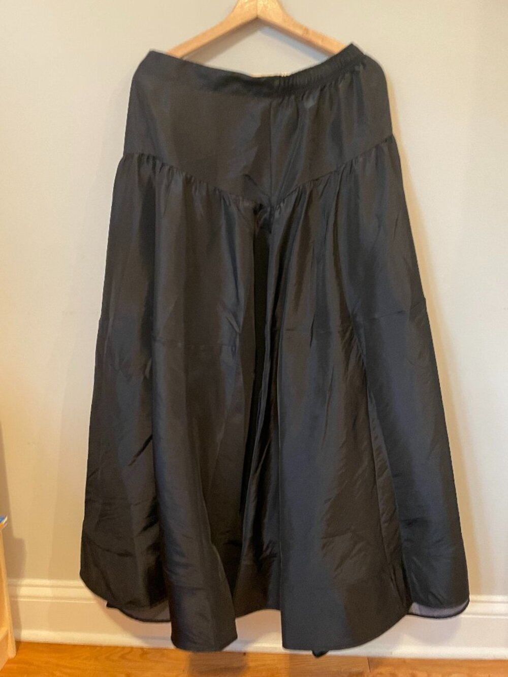 NWT Free People Emery Drop-Waist Midi Skirt Black Size Large